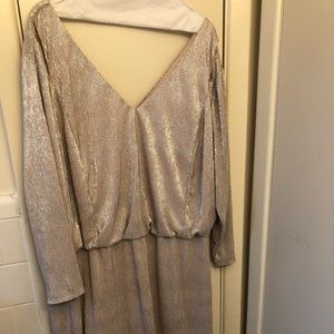 Calvin Klein pink metallic dress